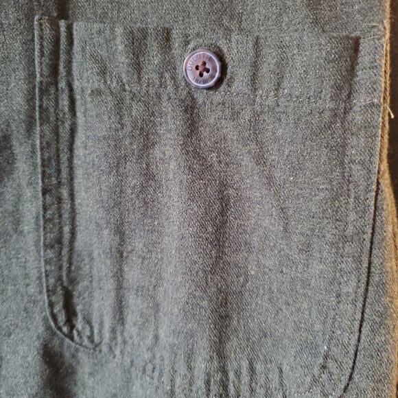 Duluth Trading Mens Heavy Cotton Army Green Button Up Shirt Size XL Gorpcore - Picture 4 of 10